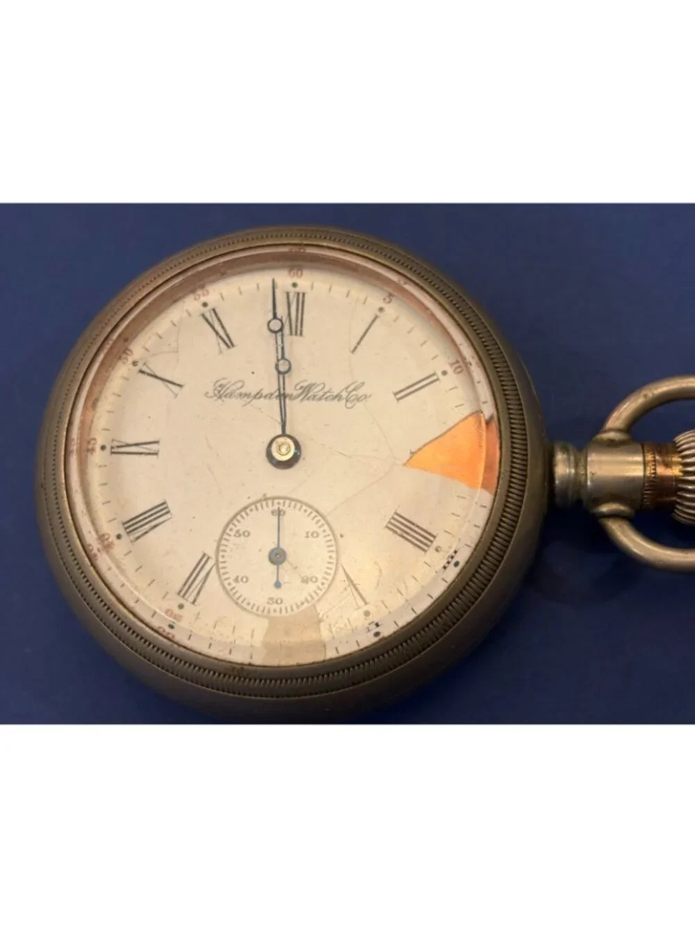 1903 Hampden 18s 15J Pocket Watch Model 4 Dueber Silverine Case for Parts Repair